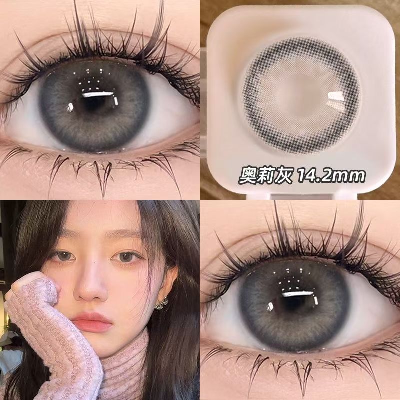 灰色美瞳半年抛日常款三明治大小直径隐形眼镜官方正品旗舰店0xx