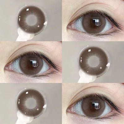 热可可棕色美瞳半年抛小直径素颜自然正品官网旗舰店隐形眼镜9xx