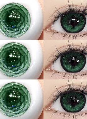 混血绿色cos美瞳半年抛大小直径亚裔正品官网WF隐形眼镜旗舰店TN