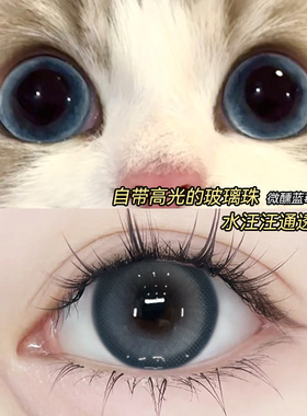 蓝色半年抛美瞳正品官方旗舰店大小直径自然款带度数隐形眼镜2xx