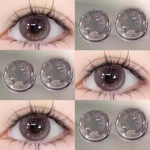 美瞳半年抛大直径棕色2片装自然三明治女隐形眼镜旗舰店正品博yc
