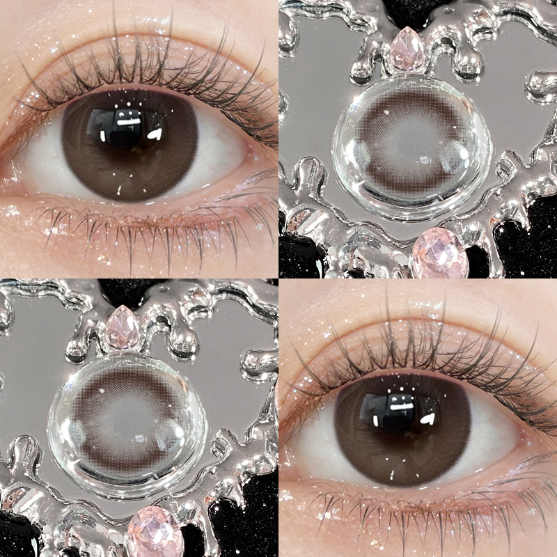 可可蜜糖咖色半年抛美瞳2片装妈生感度数彩色隐形眼镜官方正品0xx