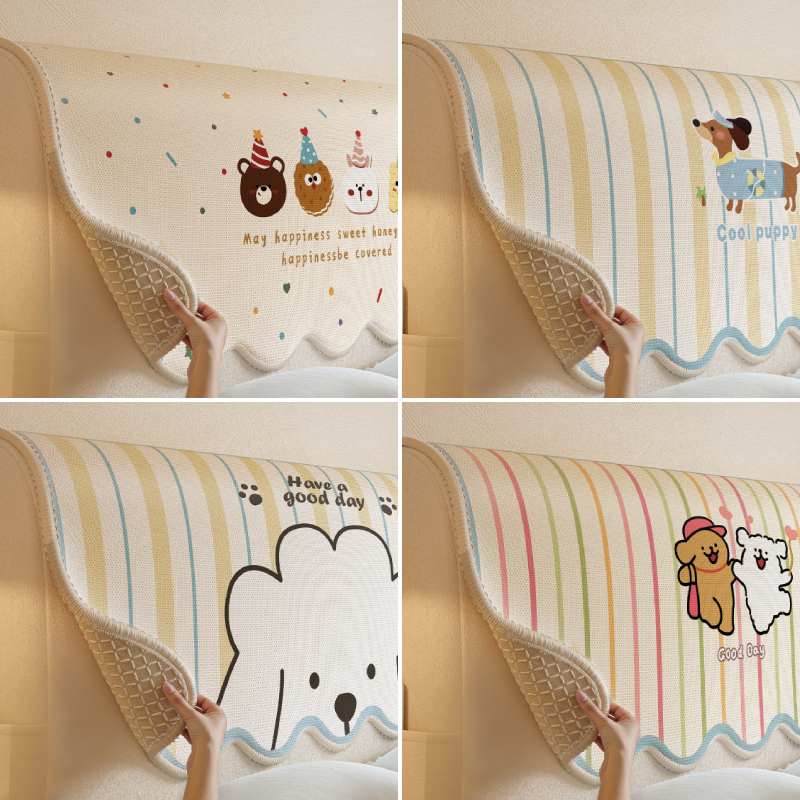 2025新款卡通床头罩防尘罩盖巾