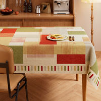 The 2026 new style of home tablecloth with a retro and high-end wooden feel is waterproof, oil-proof, and can be wiped without washing. It is rectangular thumbnail 2