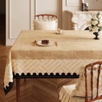 The 2026 new style of home tablecloth with a retro and high-end wooden feel is waterproof, oil-proof, and can be wiped without washing. It is rectangular thumbnail 7