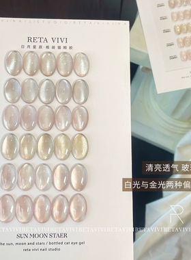 RETA VIVI日月星辰6色猫眼清透玻璃质感美甲甲油胶  1g