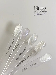 【RM Almond璨璨】透明底建构美甲胶雪绒碎钻欧泊鸢尾蛋白光1g2g