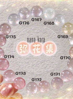 nanakara《弥花集》粉紫色水光猫眼+进口细云锦粉色甲油胶 1g