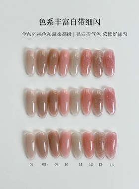 YHH樱禾 水漾有色延长建构胶7-14色 高级裸肤感 美甲甲油胶  3g