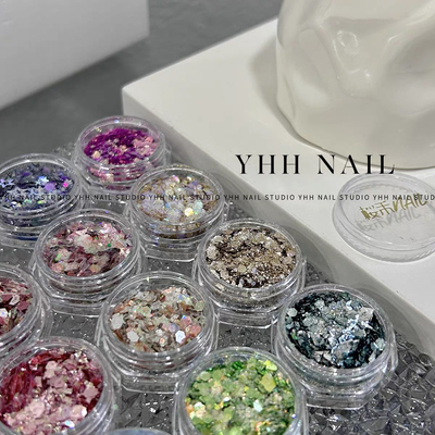 樱禾YHH新款变色龙亮片多色高品质很亮特推1-40号美甲Diy二分之一