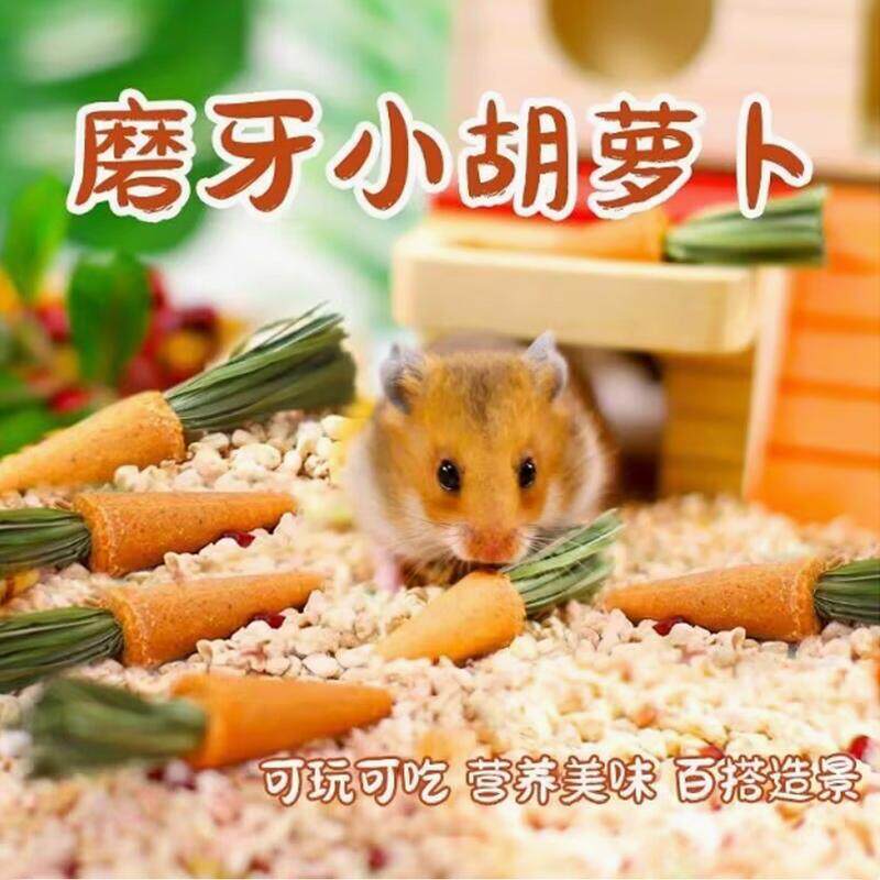 仓鼠磨牙棒零食金丝熊胡萝卜草莓玩具/造景装饰