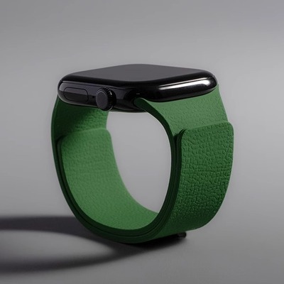 【荔枝纹软磁】适用iwatchs10苹果手表带荔枝纹磁吸硅胶applewatch9代男极简运动新款女生SE运动S8创意男腕带