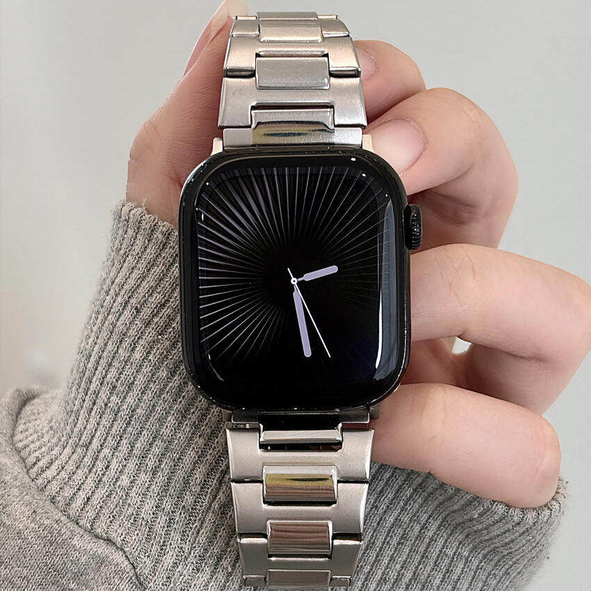 适用苹果手表表带iWatcha10代金属不锈钢男女款applewatchs9夏天透气S8/7/6/SE链式42mm46高级老钱风收腰钢带