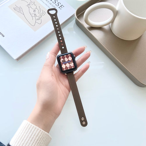 适用applewatch7表带皮质