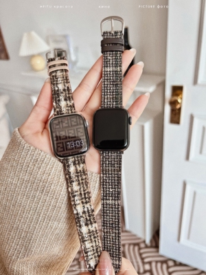 iwatch羊毛呢表带秋冬苹果手表女