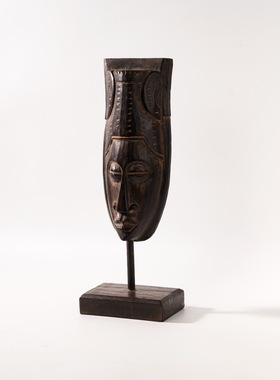 以手造物。非洲人脸诧寂风中古风摆件酒店民宿样板房软装装饰品