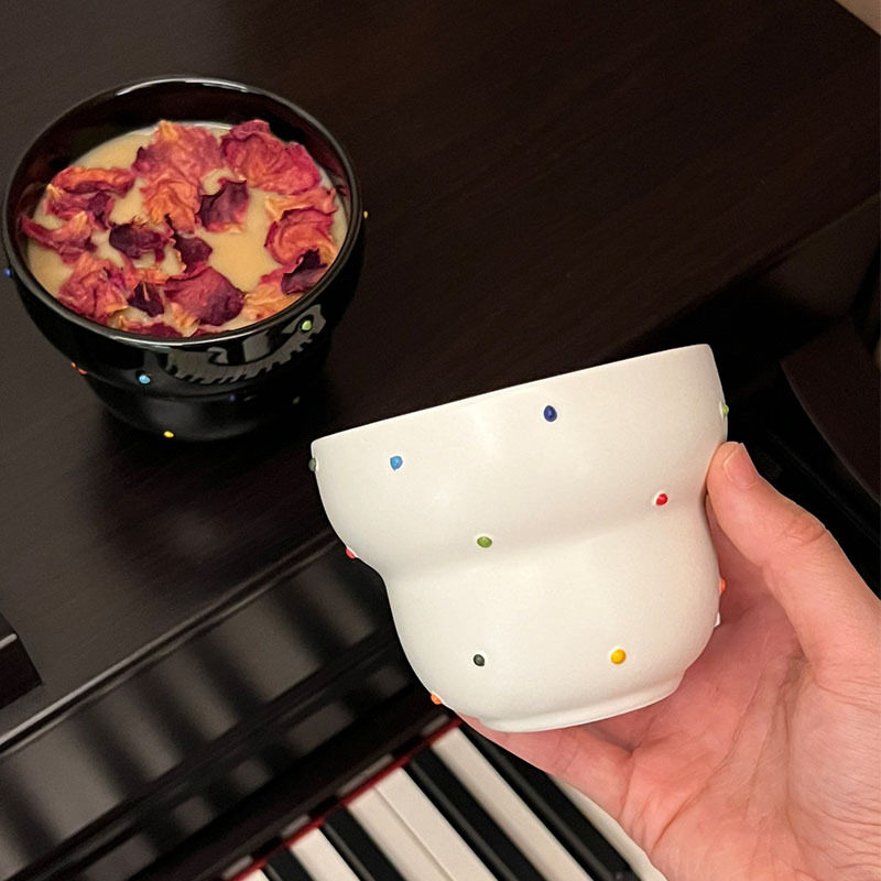 陶瓷咖啡杯设计感小众拉花杯水杯