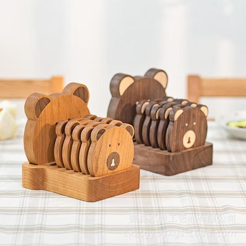 实木杯垫创意木质家用咖啡杯马克杯隔热垫厨房砂锅垫碗垫拍照道具