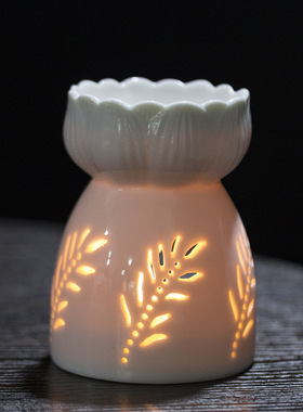 可贴标白色镂空炉子茶蜡加热