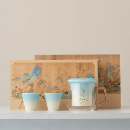 国潮千里茶杯江山茶具礼盒套装企业公司客户商务礼品文创伴手礼