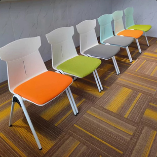 会议椅培训椅可叠放简约弓形靠背椅无扶手职员接待办公会客会议室