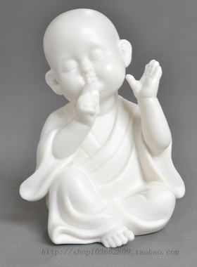 不说和尚陶瓷娃娃汽车小沙弥