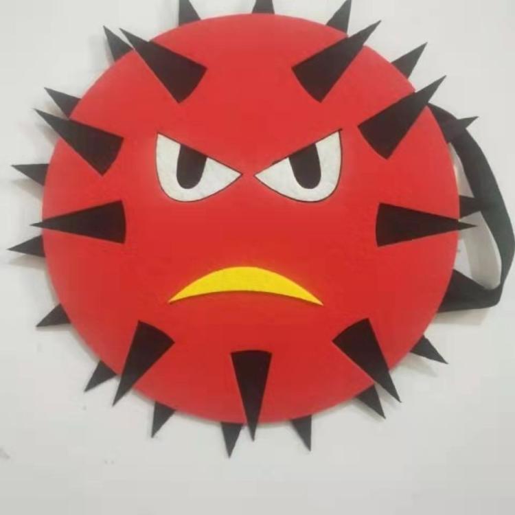 病毒面具抗疫宣传活动儿童节日新品化妆舞会头饰cosplay头套面具