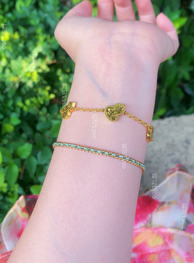 三层镀黄金仿真金实心葫芦碎冰冰手链轻奢气质送女友礼物精致龙鳞