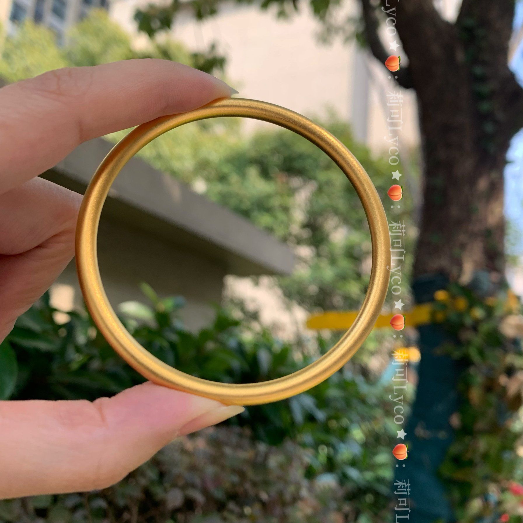 Lyco经典久不掉色磨砂真空镀金洗澡可带高保色色泽质地仿真金手镯