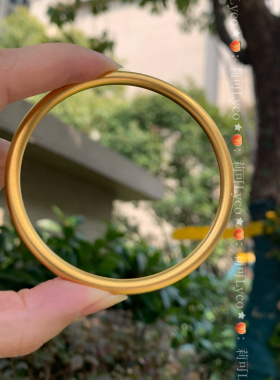 Lyco经典久不掉色磨砂真空镀金洗澡可带高保色色泽质地仿真金手镯