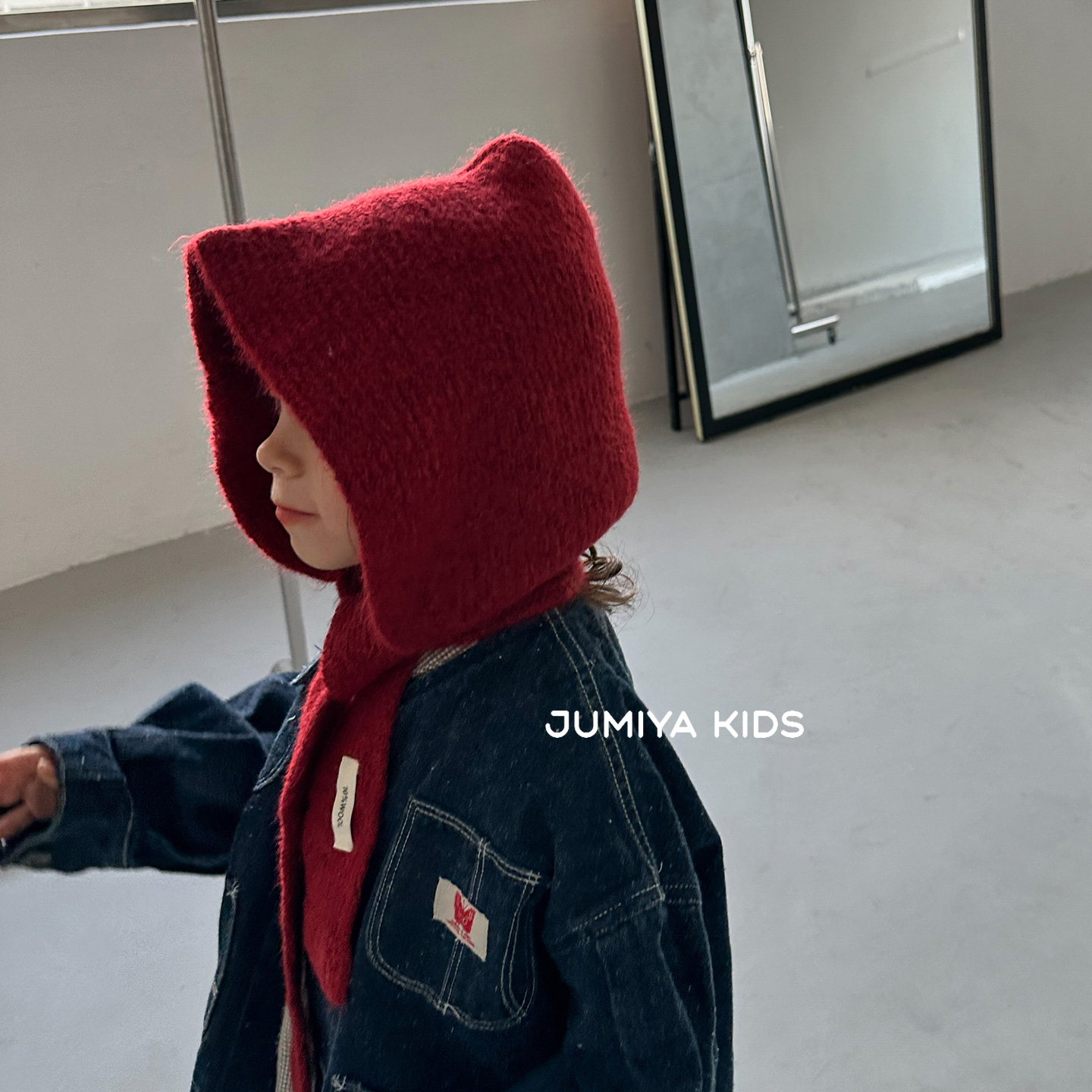 秋冬儿童巫师帽红色凹造型帽子