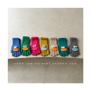 韩国搞怪儿童手套冬天男孩女孩1一3岁宝宝五指手套分指保暖小孩潮