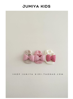 可爱小jio袜~韩国婴儿袜子洋气女宝宝蝴蝶结公主可爱防滑地板袜夏