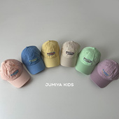 儿童鸭舌帽春秋季 洋气字母刺绣糖果色系遮阳帽子潮童宝宝棒球帽酷