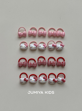 10个装~KT猫婴儿拇指发圈汗毛发量少可爱卡通2cm发绳女宝宝扎头发