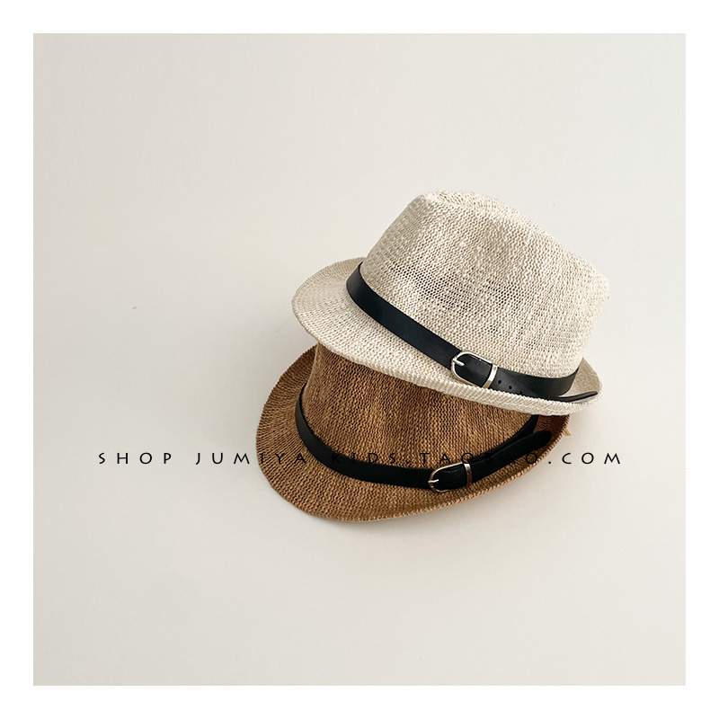 英伦风爵士帽~韩国儿童草帽凹造型复古爵士礼帽男童帅气沙滩帽潮