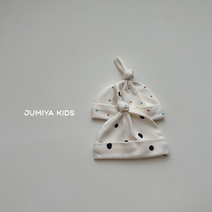 啾啾帽0 3个月宝宝秋天帽子 婴儿护囟门套头帽春秋季 就喜欢波点