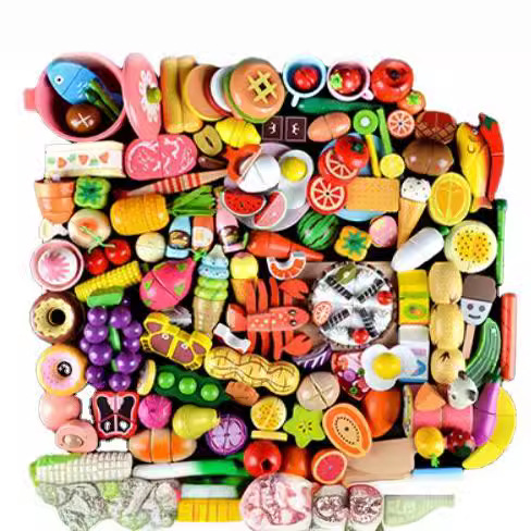 仿真冰淇淋鱼虾草莓水果蔬菜女孩宝宝认知早教切切乐儿童玩具