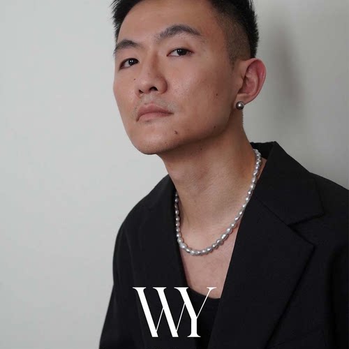 WY简约质感百搭情侣款男士精致银灰巴洛克珍珠纯银镀520礼物情侣