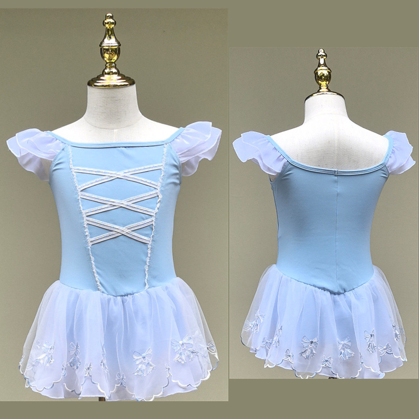 儿童舞蹈服六一表演服短袖练功服幼儿芭蕾舞拉丁现代舞可爱跳舞服