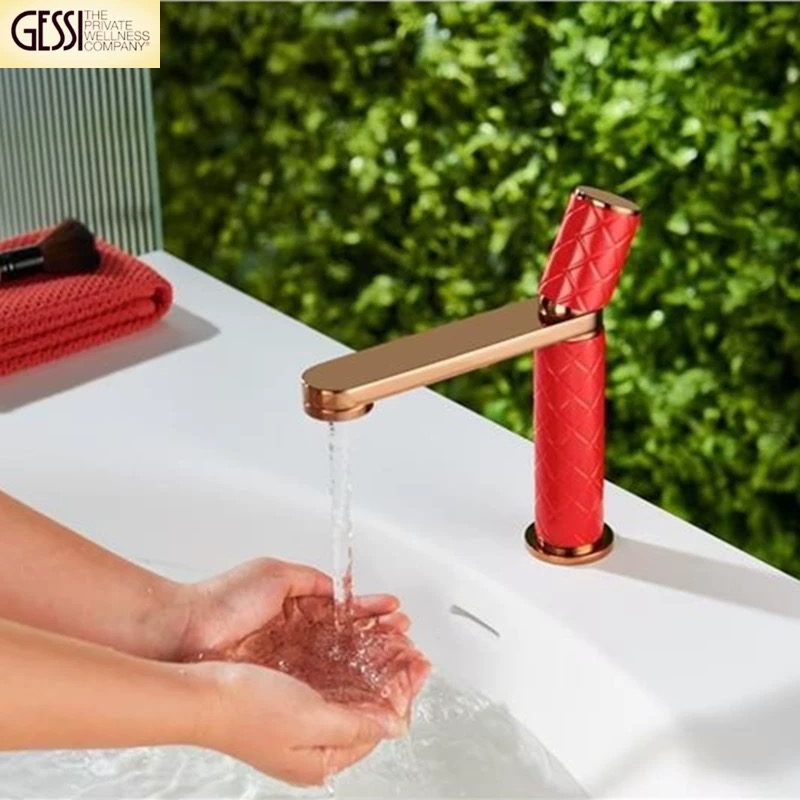 意大利GESSI全铜冷热网红简约台下盆面盆水龙头艺术编制款式龙头
