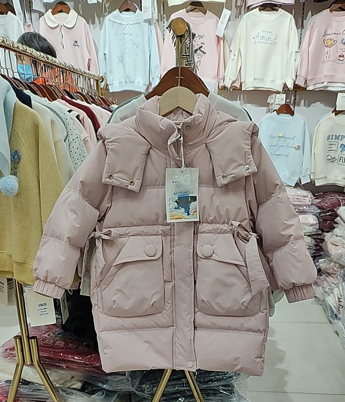 女童外套冬款2026新款洋气羽绒服收腰中长款国标羽绒服中大童装上