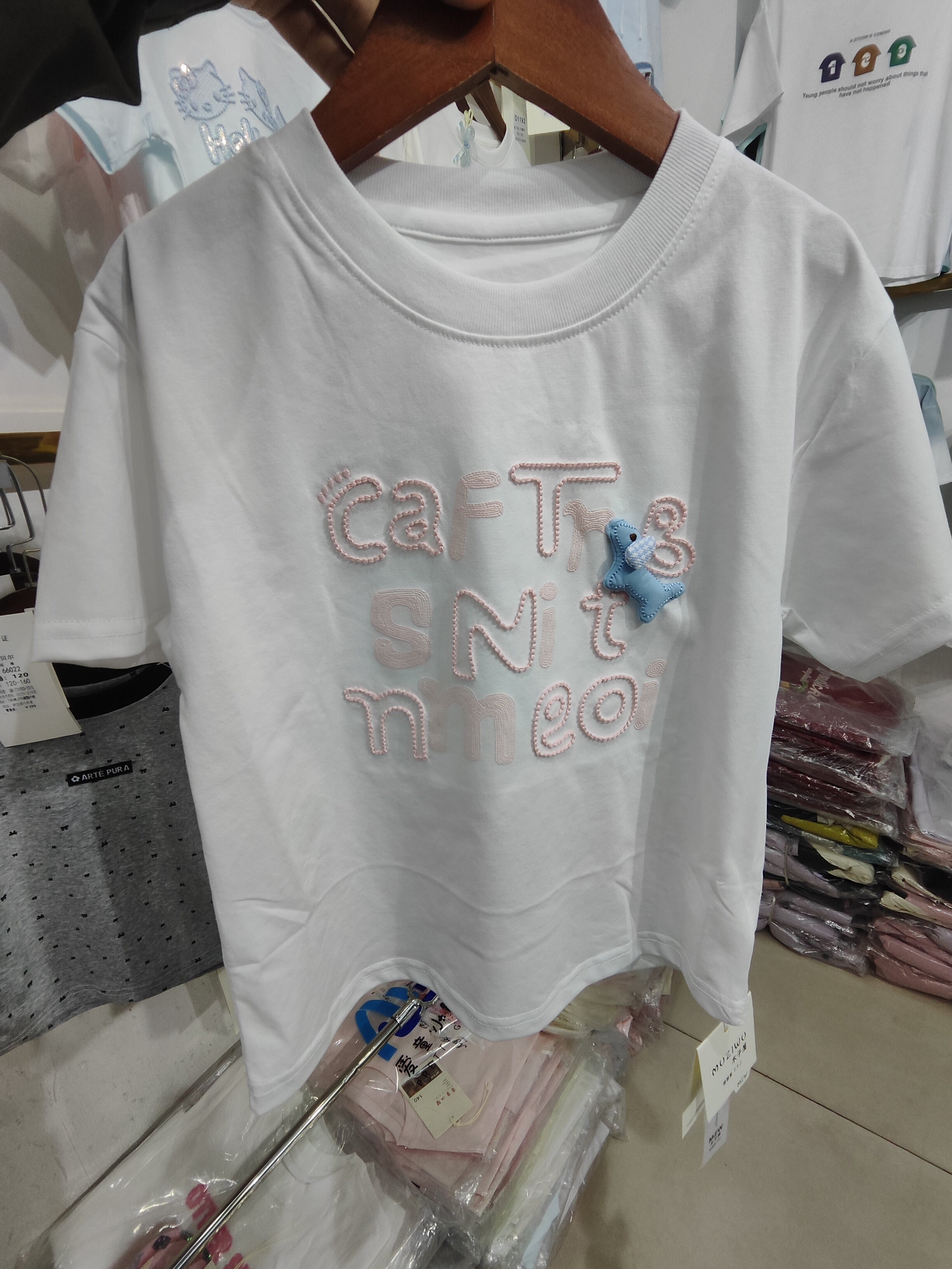 纯棉女童短袖T恤2026新款夏装儿童洋气蝴蝶结上衣小女孩韩版童装