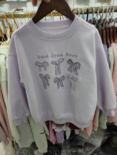 新款春秋韩版女童儿童长袖T恤衫中大字母潮童卡通辣妹t纯棉上衣