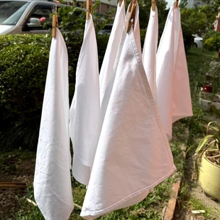 白色全棉口布酒店西餐纯棉餐巾布折花口布擦杯布不掉毛