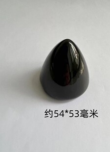 天然黑曜石顶阳玉 摆件阴跷顶蛋形顶阳玉 平底尖头顶阳玉 升级款