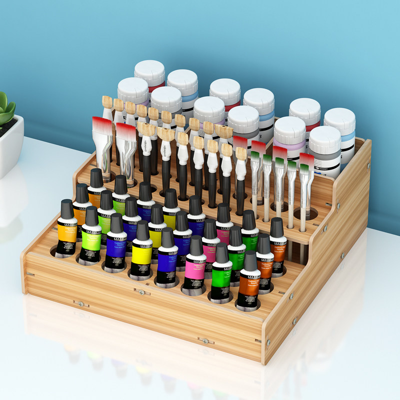 模型油漆架颜料桌面收纳工具丙烯漆立式储存