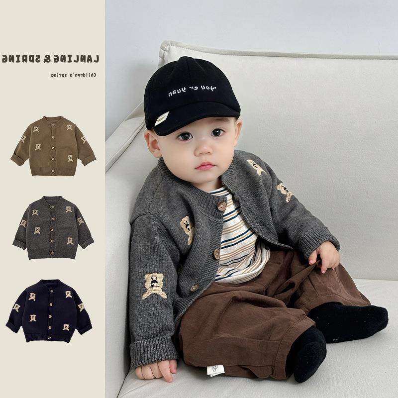核小桃男童春秋休闲帅气男宝宝春秋洋气针织开衫长袖长裤外出服,童装/婴儿装/亲子装,儿童运动套装,淘宝优惠券,粉丝福利购,淘宝优惠卷