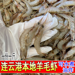 野生海捕小羊毛虾新鲜速冻白虾补钙明虾可剥虾仁无盐海虾顺丰