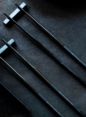 特价北欧ins餐厅寿司酒店家用304不锈钢黑色筷子托筷子架